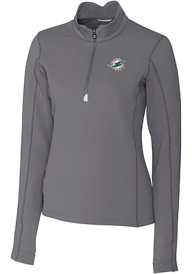 Cutter and Buck Miami Dolphins Womens Traverse Qtr Zip