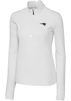 Cutter and Buck New England Patriots Womens White Traverse Qtr Zip