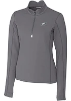 Cutter and Buck Philadelphia Eagles Womens Grey Traverse Qtr Zip