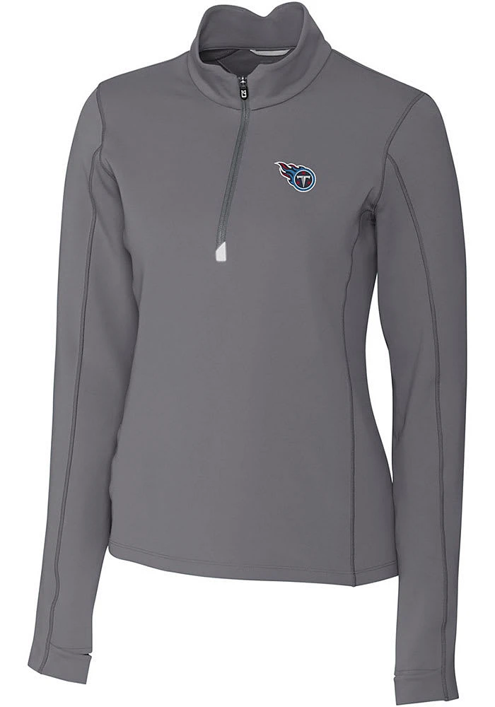 Cutter and Buck Tennessee Titans Womens Grey Traverse Qtr Zip