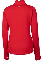 Cutter and Buck Tennessee Titans Womens Red Traverse Qtr Zip