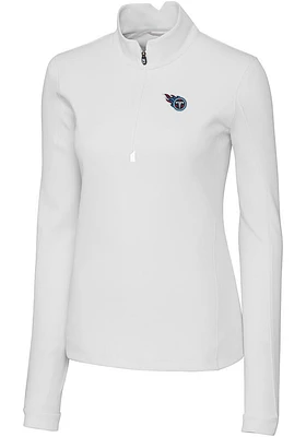 Cutter and Buck Tennessee Titans Womens White Traverse Qtr Zip