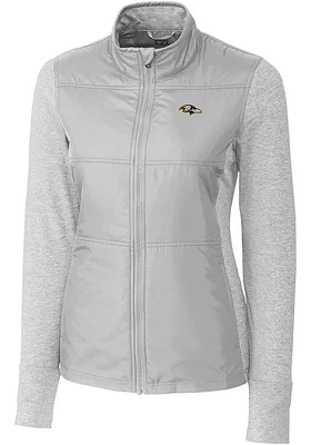 Cutter and Buck Baltimore Ravens Womens Grey Stealth Medium Weight Jacket