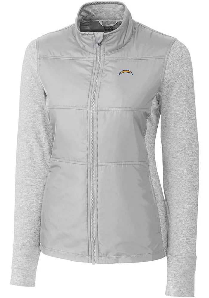 Cutter and Buck Los Angeles Chargers Womens Grey Stealth Medium Weight Jacket