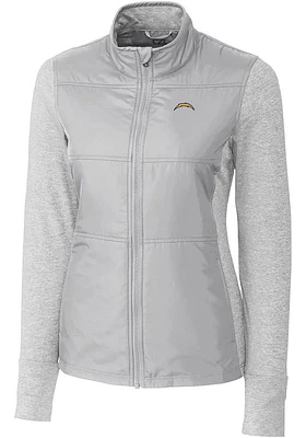 Cutter and Buck Los Angeles Chargers Womens Grey Stealth Medium Weight Jacket