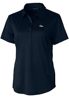 Cutter and Buck Denver Broncos Womens Navy Blue Prospect Short Sleeve Polo Shirt