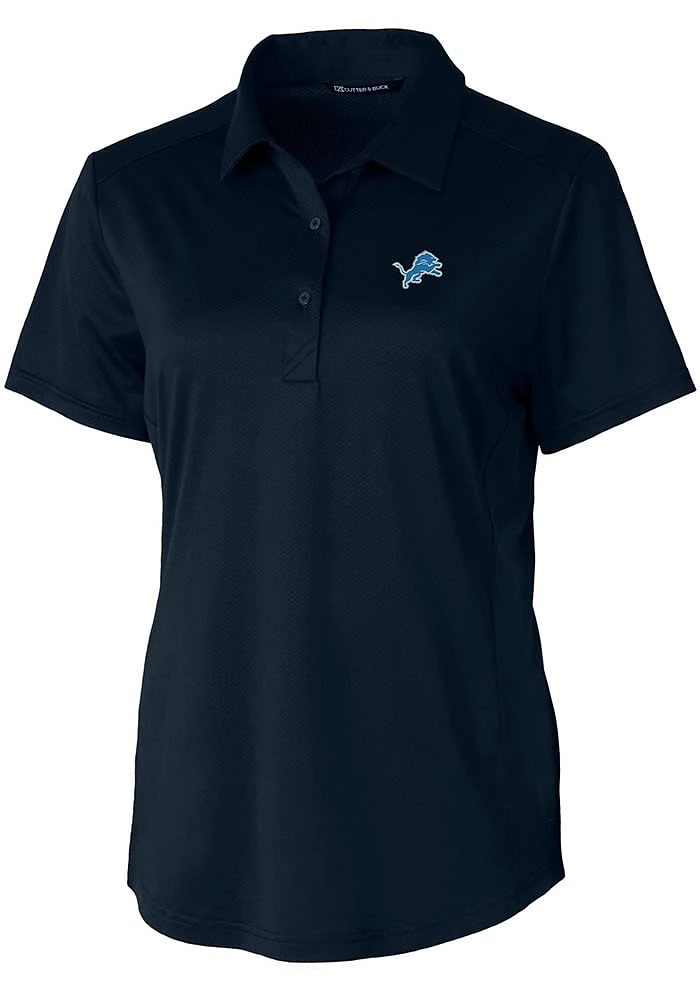 Cutter and Buck Detroit Lions Womens Navy Blue Prospect Short Sleeve Polo Shirt