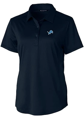 Cutter and Buck Detroit Lions Womens Navy Blue Prospect Short Sleeve Polo Shirt