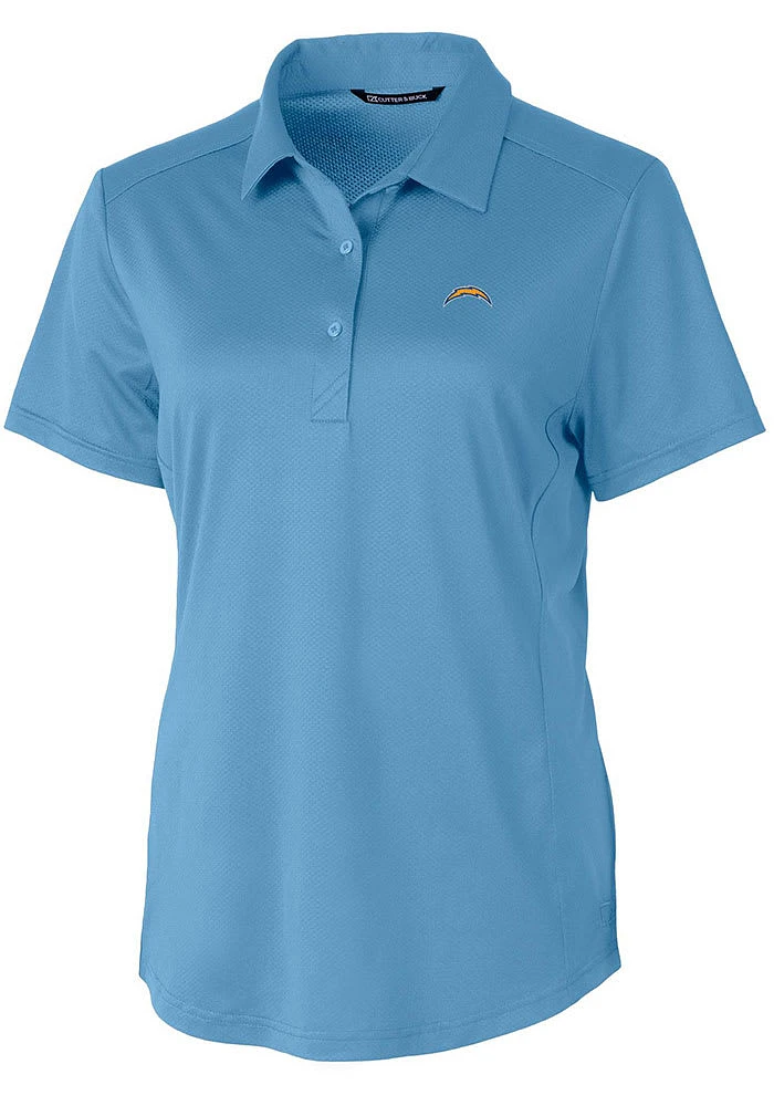 Cutter and Buck Los Angeles Chargers Womens Light Blue Prospect Short Sleeve Polo Shirt