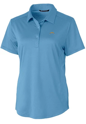 Cutter and Buck Los Angeles Chargers Womens Light Blue Prospect Short Sleeve Polo Shirt