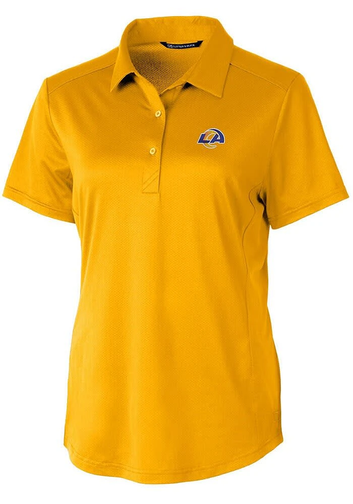 Cutter and Buck Los Angeles Rams Womens Gold Prospect Short Sleeve Polo Shirt