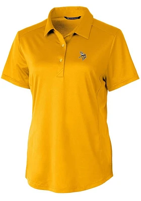 Cutter and Buck Minnesota Vikings Womens Gold Prospect Short Sleeve Polo Shirt