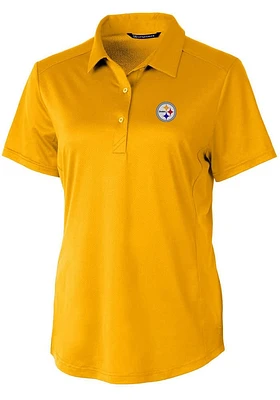 Cutter and Buck Pittsburgh Steelers Womens Gold Prospect Short Sleeve Polo Shirt