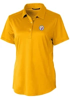 Cutter and Buck Pittsburgh Steelers Womens Gold Prospect Short Sleeve Polo Shirt