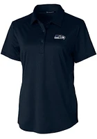 Cutter and Buck Seattle Seahawks Womens Navy Blue Prospect Short Sleeve Polo Shirt