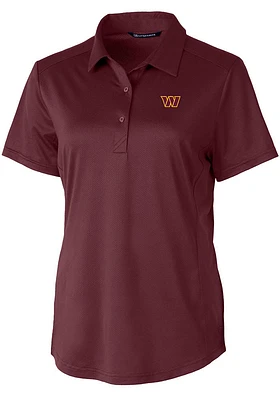Cutter and Buck Washington Commanders Womens Maroon Prospect Short Sleeve Polo Shirt