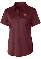 Cutter and Buck Washington Commanders Womens Maroon Prospect Short Sleeve Polo Shirt