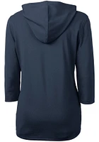 Cutter and Buck Denver Broncos Womens Navy Blue Virtue Eco Pique Hooded Sweatshirt