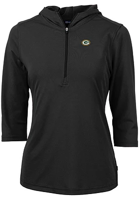 Cutter and Buck Green Bay Packers Womens Virtue Eco Pique Hooded Sweatshirt