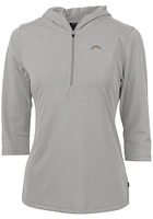 Cutter and Buck Los Angeles Chargers Womens Virtue Eco Pique Hooded Sweatshirt