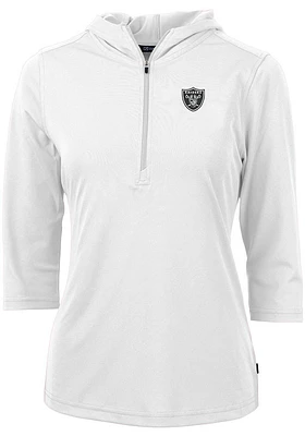 Cutter and Buck Las Vegas Raiders Womens White Virtue Eco Pique Hooded Sweatshirt