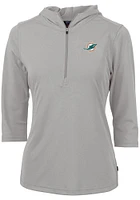 Cutter and Buck Miami Dolphins Womens Virtue Eco Pique Hooded Sweatshirt