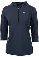 Cutter and Buck New York Giants Womens Navy Blue Virtue Eco Pique Hooded Sweatshirt