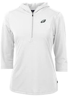 Cutter and Buck Philadelphia Eagles Womens White Virtue Eco Pique Hooded Sweatshirt