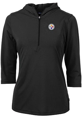 Cutter and Buck Pittsburgh Steelers Womens Virtue Eco Pique Hooded Sweatshirt