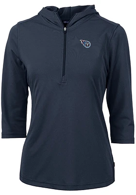 Cutter and Buck Tennessee Titans Womens Navy Blue Virtue Eco Pique Hooded Sweatshirt