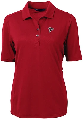 Cutter and Buck Atlanta Falcons Womens Cardinal Virtue Eco Pique Short Sleeve Polo Shirt