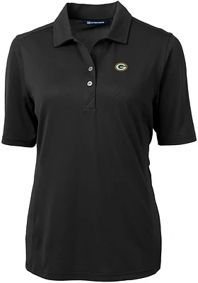 Cutter and Buck Green Bay Packers Womens Virtue Eco Pique Short Sleeve Polo Shirt