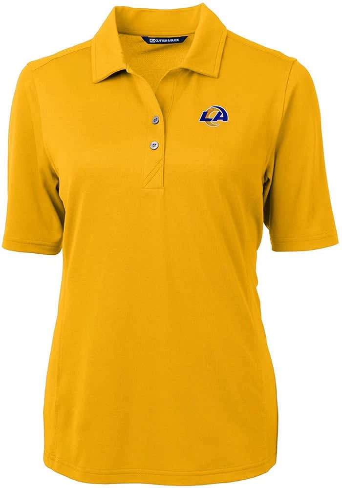 Cutter and Buck Los Angeles Rams Womens Gold Virtue Eco Pique Short Sleeve Polo Shirt