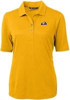 Cutter and Buck Los Angeles Rams Womens Gold Virtue Eco Pique Short Sleeve Polo Shirt