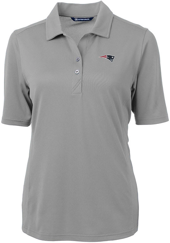 Cutter and Buck New England Patriots Womens Virtue Eco Pique Short Sleeve Polo Shirt