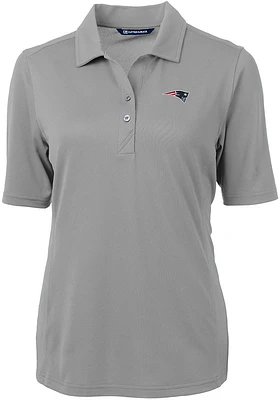 Cutter and Buck New England Patriots Womens Virtue Eco Pique Short Sleeve Polo Shirt