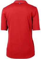 Cutter and Buck New England Patriots Womens Red Virtue Eco Pique Short Sleeve Polo Shirt