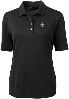Cutter and Buck New Orleans Saints Womens Virtue Eco Pique Short Sleeve Polo Shirt