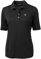 Cutter and Buck New Orleans Saints Womens Virtue Eco Pique Short Sleeve Polo Shirt