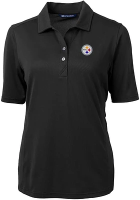 Cutter and Buck Pittsburgh Steelers Womens Virtue Eco Pique Short Sleeve Polo Shirt