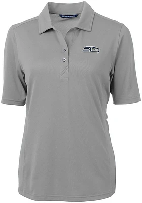 Cutter and Buck Seattle Seahawks Womens Virtue Eco Pique Short Sleeve Polo Shirt