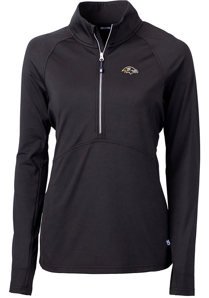 Cutter and Buck Baltimore Ravens Womens Adapt Eco Qtr Zip
