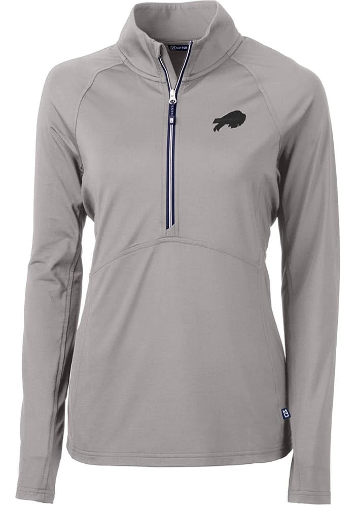 Cutter and Buck Buffalo Bills Womens Grey Adapt Eco Qtr Zip