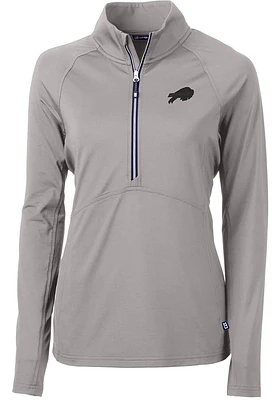 Cutter and Buck Buffalo Bills Womens Grey Adapt Eco Qtr Zip