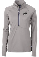 Cutter and Buck Buffalo Bills Womens Grey Adapt Eco Qtr Zip