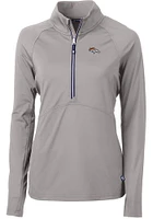 Cutter and Buck Denver Broncos Womens Grey Adapt Eco Qtr Zip