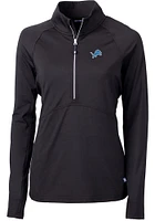 Cutter and Buck Detroit Lions Womens Adapt Eco Qtr Zip