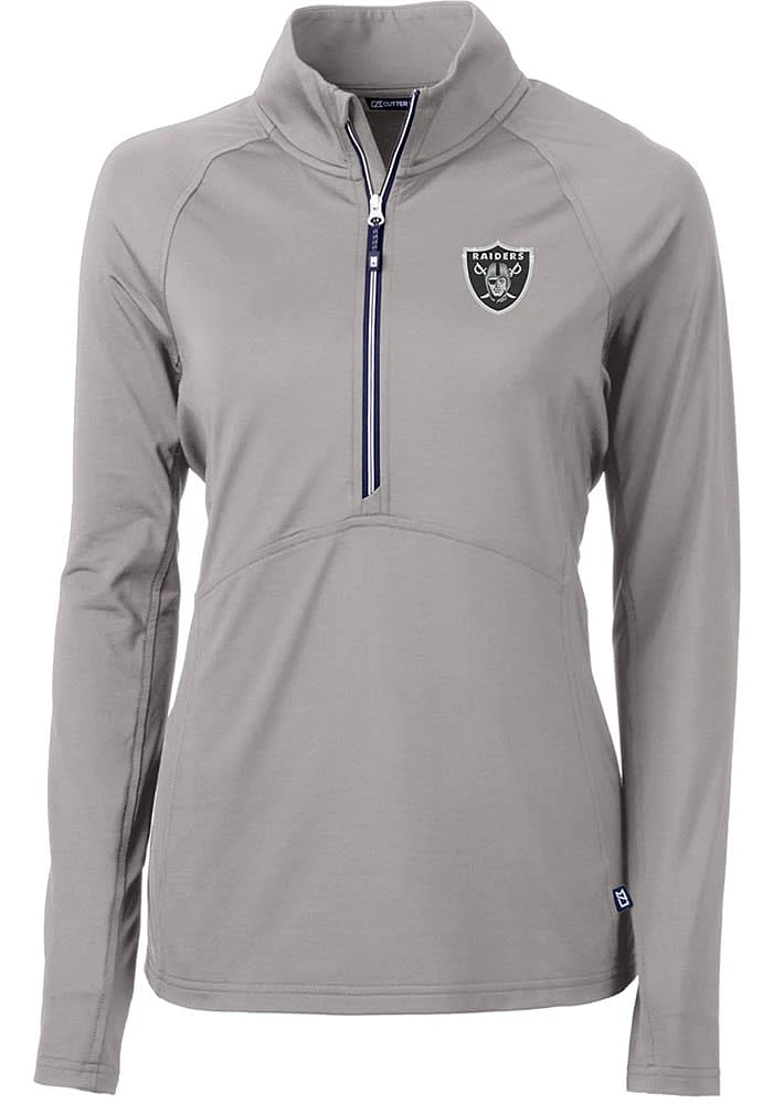 Cutter and Buck Las Vegas Raiders Womens Adapt Eco Qtr Zip