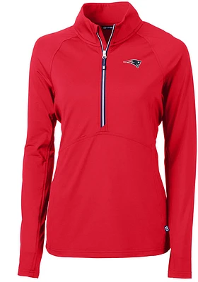 Cutter and Buck New England Patriots Womens Red Adapt Eco Qtr Zip