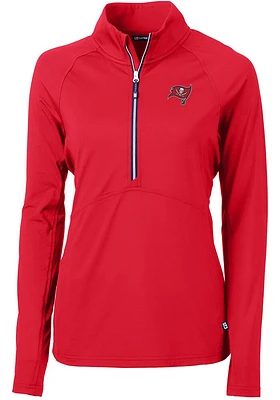 Cutter and Buck Tampa Bay Buccaneers Womens Red Adapt Eco Qtr Zip